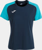 Women's T-shirt Joma Academy Iv Navy-Fluor Turq, Xs