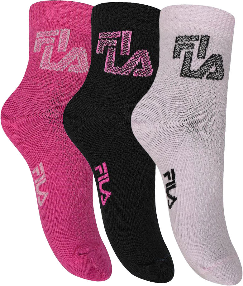 Fila 3-Pack Jr Girl Quarter Barbie Socks 23-26