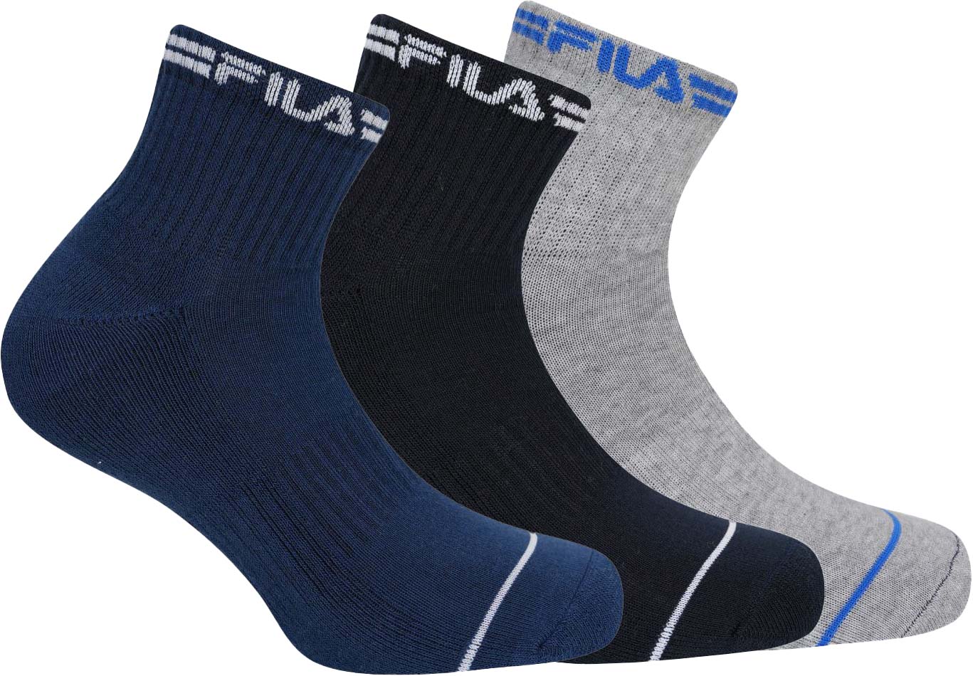 Fila 3-Pack Fitness Quarter Color Socks 35-38