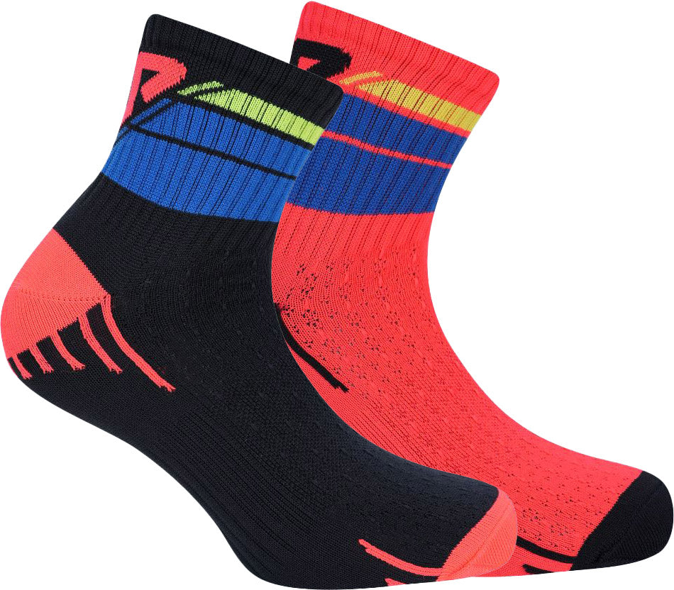 Fila 2-Pack Quarter Cycling Socks Black-Red 39-42