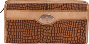 Women's Wallet Fossil Leather Wallet Maddox Brown,