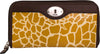 Women's Wallet Fossil Wmns Leather Wallet Key-Per Zip Clutch Giraffe,