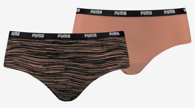 Puma Wms Printed Hipster 2P Packed Caramel, Xs