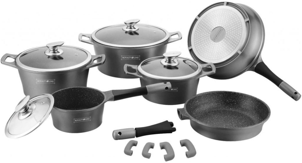 Royalty Line Black 14-Piece Pot Set,